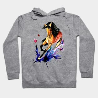 running horse watercolor Hoodie